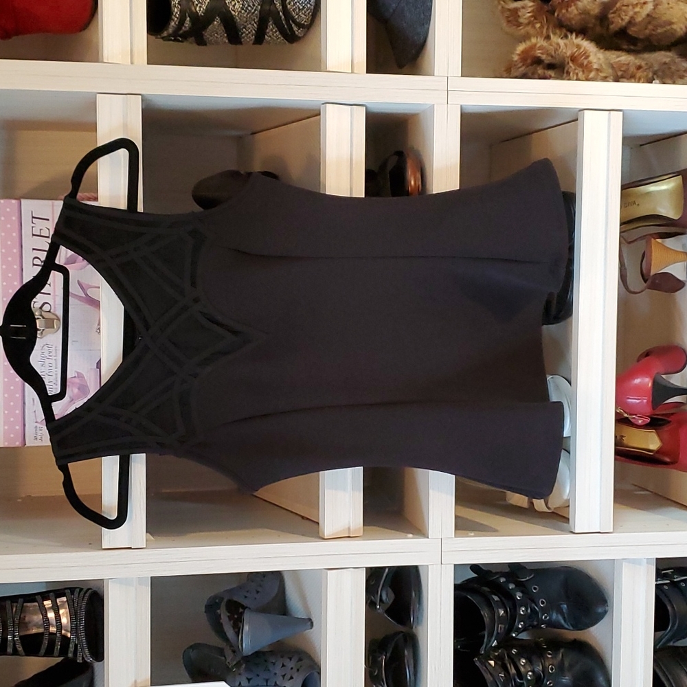 Black sleeveless blouse